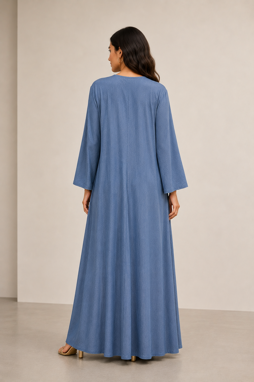 Abaya oversize en coton effet jean – Image 4