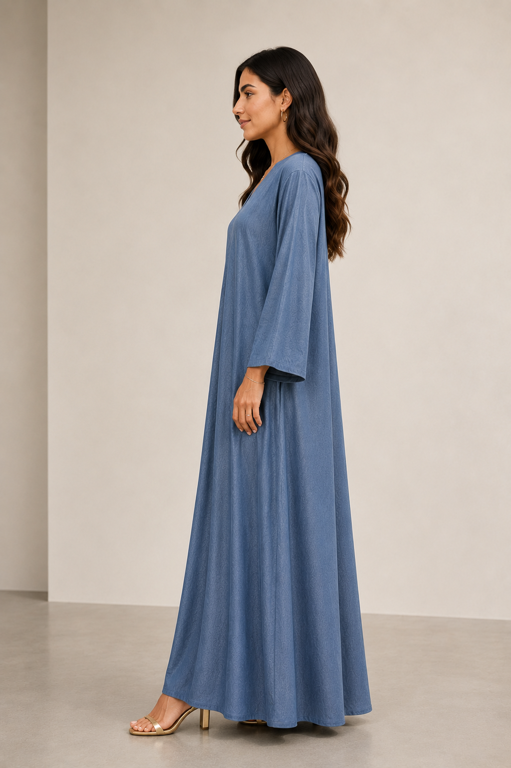 Abaya oversize en coton effet jean – Image 6