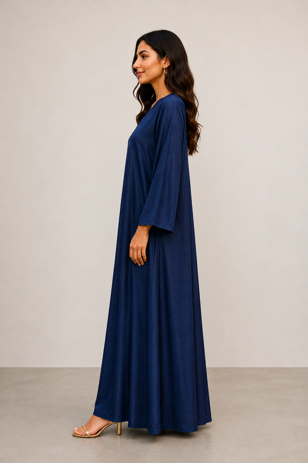 Abaya oversize en coton effet jean – Image 2